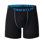 billiga Herrboxers-Herr 5st Grundläggande trosor Boxershorts Kalsong Elastisk midja Terylen Mateial som andas Bekväm Färgblock Brev Multifärg