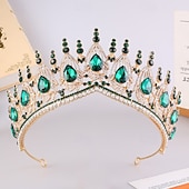Χαμηλού Κόστους Τιάρες &amp; Στέμματα-Crown Tiaras Headdress Alloy Wedding Birthday Vintage Cute With Rhinestone Headpiece Headwear
