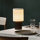 cheap Bedside Lamp-Minimalist Cordless Aluminum Brown Table Lamp