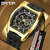 baratos Relógios Quartz-Relógio Esportivo Quartz de Duplo Display SANDA 5118 Moda À Prova D'Água Multi Funcional Luminosa Cronógrafo Calendário Relógio Masculino