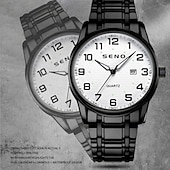 Недорогие Кварцевые часы-Современные мужские наручные часы, модные мужские кварцевые часы с календарем и светящимся цифровым циферблатом – лучший выбор подарка для мужчин.