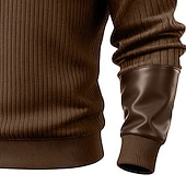  Pánské Mikina Svetr Čtvrtletní mikina na zip Žebrovaný úplet Hnědá Stojáček Bez vzoru Zapni Slátanina Barevné bloky Sporty a outdoor Ležérní Denní Šik ven Chladný Sportovní oblečení Jaro & podzim