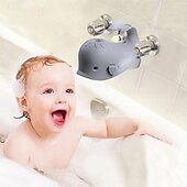 abordables Limpiando suministros-Cubierta de grifo de bañera de silicona con forma de ballena: suave, duradera y segura para los más pequeños, azul &amp;Opciones grises, ideales para la seguridad del baño y el tiempo de juego, cubierta