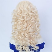 preiswerte Historische Perücken-Retro-viktorianische Bienenkorbfrisur, blonde, lange, lockige Damenperücke, Bouffant-Rokoko-Perücke, Modeparty-Werwolf-Cosplay-Perücke mit Pony