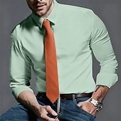  Ανδρικά Πουκάμισο Επίσημο Πουκάμισο Σκέτο Γάμου ΕΞΩΤΕΡΙΚΟΥ ΧΩΡΟΥ Ροζ Ανοικτό Μαύρο Λευκό Πράσινο Ανοικτό Μακρυμάνικο Απορρίπτω Άνοιξη Φθινόπωρο Ρούχα Σκέτο