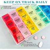 levne úschovna zavazadel a cestování-týdenní organizér na léky, malá krabička na léky 7 dní v týdnu 4krát denně, cestovní krabičky na léky bez BPA, olej z tresčích jater, organizér na léky s 28 přihrádkami pro uložení spousty léků,