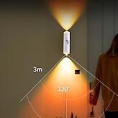 tanie Dekoracyjne światła-1/4 sztuki podwójnej lampki nocnej z czujnikiem kociego oka, ładowanej przez USB, RGB, 3/7 trybów kolorów, płynne przyciemnianie, do sypialni, schodów, garderoby, salonów, reflektorów