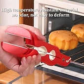 billige Kjøkkenutstyr og -redskap-3-i-1 skåldingsbestandig grytekang med sklisikker design integrert boksåpner og gripeverktøy kjøkkenverktøy for å løfte opp tallerkener og boller multifunksjonsbrett og dampklype håndterer enkelt