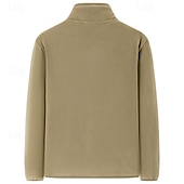 voordelige Sportjacket-Voor heren Winterjack Fleecejack Vrijetijdsjas Vakantie Dagelijks Thermisch Warm Zak Fleece Herfst winter Effen Modieus Streetwear Opstaand Normaal Zwart Rood Khaki Leger Groen Donkerblauw Jacks