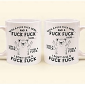  Caneca engraçada "Foda-se, não dou a mínima" - Caneca de cerâmica divertida para trabalho, escritório ou casa - Presente para amigos com humor