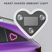 billiga Invändiga bilaccessoarer-Solcellsdrivna bilinteriör miljöljus hjärtformade neon LED-fönsterljus inredningsbelysning idealisk för fordonstillverkning LED miljöbelysning Alla hjärtans dag-present