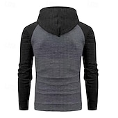 baratos hoodies básicos dos homens-Homens Moletom Estacionar Preto Cinza Claro Cinzento Escuro Cinzento Com Capuz Bloco de cor Com Cordão Desportos e Ar livre Casual Diário Impressão 3D Roupa de rua Roupa de Esporte Casual Outono