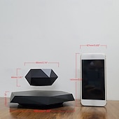 זול חדשנות-עציץ צף מגנטי גיאומטרי שחור אלגנטי - עציץ בונסאי מסתובב המופעל על ידי אוויר עם עיצוב זרימת אוויר, בסיס משושה, מתאים לצמחי אוויר בתוך הבית כולל מעמד