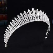 levne Tiaru a koruny-Korunní čelenky Čelenka Slitina Svatební Narozeniny Elegantní Roztomilý S Štras Přílba Pokrývky Hlavy