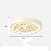 baratos Design de Anel e Redondo-Luminária de teto LED moderna de embutir, com design francês esculpido, feita de resina, ideal para quarto, cozinha, sala de jantar e escritório.