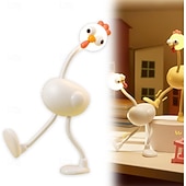 billiga Plantskola nattljus-Rolig nattlampa med kyckling, dimbar söt LED-lampa i 3 nivåer, mysiga anime-lampor med böjbar svanhals, nattlampa med USB-batteri, unik dekorleksak till studentrummets skrivbord, roliga/skämtpresenter