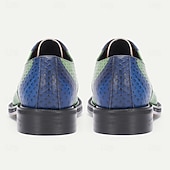 cheap Elemental Dress Shoes-Men's Green and Tan Leather Dress Shoes – Unique and Trendy Design, Ideal for Special Occasions, Fashion-forward Events and Office Wear