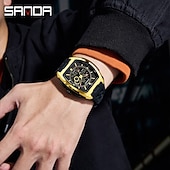 baratos Relógios Quartz-Relógio Esportivo Quartz de Duplo Display SANDA 5118 Moda À Prova D'Água Multi Funcional Luminosa Cronógrafo Calendário Relógio Masculino