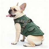 Недорогие Пальто-Пальто для собак со шлейкой, теплая куртка для собак, водонепроницаемое зимнее пальто для щенков в холодную погоду, регулируемая флисовая куртка для маленьких и средних собак