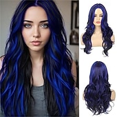 cheap Carnival Wigs-Womens Red Wig Long Curly Wavy Red Wigs Middle Part Synthetic Heat Resistant Full Wig for Carnival Festival Party