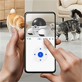 זול מצלמות רשת IP פנימיות-מצלמת רובוט חבר סיור על גלגלים, מצלמת 360 מעלות עם אפליקציית שיחת טלפון דו-כיוונית, שלט רחוק, ראיית לילה, HD 1080p, חיי סוללה ארוכים במיוחד (Wi-Fi)