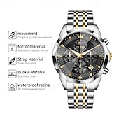 baratos Relógios Quartz-O Novo Relógio de Negócios Masculino Olevs com Pulseira de Aço Luminosa Crônometro Pequeno com Três Ponteiros Exibição de Dia da Semana Relógio de Quartzo Multifuncional Casual à Prova D'água