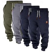 abordables jogging-Homme Joggings Joggeurs Pantalon en polaire Pantalons Cordon de serrage Taille Élastique Pack multiple Uni Confort Longueur complète Extérieur Quotidien Sortir Mode Style Classique 1 2 Micro-Élastique