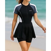 Χαμηλού Κόστους Rash Guards One Pieces-Γυναικεία Προστατευτικά Μαγιό Μαγιό Μαγιό Μαύρο Προστασία UV Έλεγχος κοιλιάς Σέρφινγκ Κανό Ψαροντούφεκο Καλοκαίρι