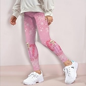  Ragazze 3D Grafico Cartoni animati 67 Pantaloni Leggings Primavera Autunno Carino Streetwear Essenziale Bambini 4-12 Anni All'aperto Vacanza Casuale Vestibilità regolare