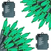 olcso Elemmel működő-1 Csomag Fények Akkumulátoros Fényfüzér 18ft 50 LED 8 Mód LED Mini Fények Időzítővel Fához Koszorúhoz Party Otthon Belső Kültéri Dekoráció Vízálló Meleg Fehér/Fehér