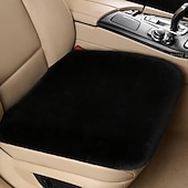 Недорогие Чехлы на автокресла-Подушка на сиденье автомобиля из разноцветного плюша с мехом кролика, теплая, зимняя, квадратная, из толстой шерсти, для водителя или второго пилота, универсальный чехол