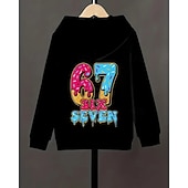 abordables Humor Divertido 3D del Niño-Chico 3D Graphic Jerga divertida 67 Sudadera Pullover Manga Larga Impresión 3D Primavera Otoño Deportes Moda Ropa de calle Niños 4-12 años Con Capucha Exterior Casual Diario Ajuste regular