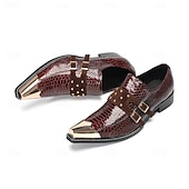 economico Scarpe Eleganti Classiche-Men's Genuine Leather Burgundy Snakeskin Dress Shoes, Stylish Double Monk Strap Shoes for Weddings, Luxury Footwear for Groom and Wedding Guests