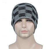 levne Čepice s čepicí-Pánské Unisex Čepice Beanie Zimní čepice Kulichy Pletená čepice Zimní čepice Beanie Černá Khaki Polyester Pletený Prodyšné Útulný Denní nošení Jdeme ven Pléd Větruvzdorné Teplý