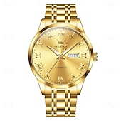 halpa Mekaaniset kellot-OLEVS Miesten Mekaaninen Kello Luksus Muoti Liiketoiminta Rannekello Automaattinen Mekaaninen Kello Vesitiivis loistava Ruostumaton Teräs Viikko Miesten Kello