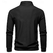billige Basic gensere-Herre Genser Svart Hvit Militærgrønn Mørkegrå Opprett krage عادي Lomme Sport &amp; Utendørs Daglig Ferie Polyester Gatemote Grunnleggende Fritid Vår Høst Klær Gensere Gensere