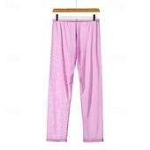 お買い得  メンズ下着-男性用 １枚 ベーシックパンティー 長袖アンダーシャツ メッシュ ポリエステル ソフト 快適 高通気性 平織り ミッドライズ ブルー ブラック