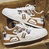 abordables Zapatillas Informales-Zapatillas deportivas blancas para hombre, diseño moderno con detalles de logotipo, zapatillas cómodas y elegantes para deportes, ropa informal y actividades al aire libre.