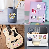 preiswerte Wand-Sticker-53 Stück Aufkleber mit 67 nummerierten Motiven, lustige Aufkleber mit Pop-Sprüchen, perfekt zum Dekorieren von Handy, Wasserflaschen, Scrapbooks, Tagebüchern, Autos, Laptops und Fahrrädern.