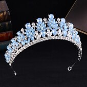 abordables Tiara &amp; Coronas-Tiaras de la corona Vestimenta de Cabeza Legierung Boda Cumpleaños Elegante Estilo lindo Con Cristal Celada Sombreros