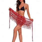 levne Oblečení na břišní tance-Samba Dancewear břišní taneční sukně s třásněmi rave sukně sukně s flitry hip šátek na festivaly kostým pro představení
