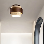 economico Design Anello e Rotondo-plafoniera semplice in travertino nero, lampada da soffitto semi-incassata, apparecchi di illuminazione E27 a 1 testa da posizionare vicino al soffitto, lampada a sospensione semplice e creativa, per