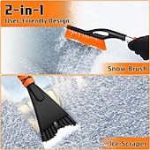 baratos aquecimento e resfriamento-Escova de neve e raspadores de gelo de 27 polegadas para para-brisa de carro, acessórios automotivos masculinos, raspadores de neve removíveis com cabo ergonômico de espuma para carros, caminhões e