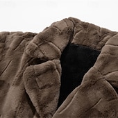 abordables Chaquetas y abrigos de hombre-Hombre Chaqueta de Invierno Abrigo de piel sintética Vacaciones Diario Mantiene abrigado Vellón Otoño Invierno Plano Moda Ropa de calle Diseño Largo Negro Marrón Chaquetas