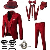 economico Costumi maschili degli anni '20-Retrò Vintage Anni Ruggenti Anni 1920 Abiti Completi &amp; Blazer Il grande Gatsby Gentiluomo Tinta unica Costume Per uomo Halloween Carnevale Mascherata Halloween Casual Quotidiano Festa / Cocktail