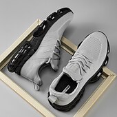 economico Scarpe da Corsa per Uomini-scarpe da corsa rosse da uomo: tomaia in mesh traspirante con cuscino d'aria per una calzata comoda, perfette per lo shopping natalizio e le attività all'aperto