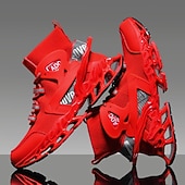 economico Scarpe da Corsa per Uomini-sneakers da uomo in rete rossa: design leggero con supporto ammortizzato, ideali per lo shopping natalizio e le occasioni festive