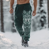 Χαμηλού Κόστους Αθλητικά παντελόνια-Ανδρικά Anime Λύκος Βίκινγκ Αθλητικές Φόρμες Τζόγκκερ Παντελόνια Μεσαία Μέση Κορδόνι ελαστική μέση Vintage ρετρό ΕΞΩΤΕΡΙΚΟΥ ΧΩΡΟΥ Κατασκήνωση &amp; Πεζοπορία Κυνήγι Αθλητικό παντελόνι φόρμας με τσέπες