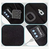 economico Cuffie Beanie-Cappello in Maglia Musicale Wireless Bluetooth Nuovo Cappello Luminoso LED all'aperto Cappello Wireless Bluetooth con Auricolari Integrati Ricaricabile USB Alimentazione Batteria 1.5-3W Regalo di San