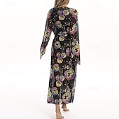 levne Rash guardy One Piece-Dámské Plážové zahalovací šaty Dlouhé splývavé kimono kardigany Grafika Cikánský Krátká noha Šifón Ochrana proti UV záření Prodyšné Dlouhý rukáv Plavky Surfování Plážové prázdniny Léto